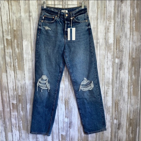 NWT Lovers + Friends Ryan High Rise Loose Straight Jeans Palm Canyon - Picture 3 of 12